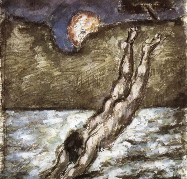 Paul Cezanne Femme piquant une tete dans i eau Norge oil painting art